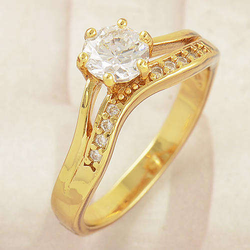 9 K Yellow Gold Filled CZ Ring Size 9